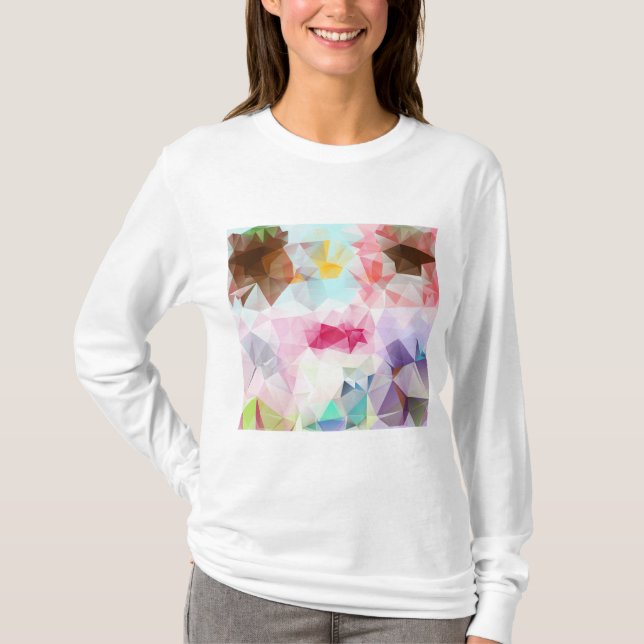 Abstract Geometric Low Poly Mosaic T Shirt (Framsida)