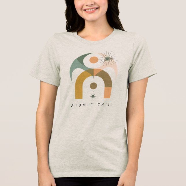 Abstract Geometric Mid-Century Modern Boho Art  T Shirt (Framsida)