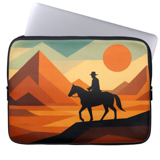 Abstract Geometric - Modern Lone Rider Design Laptop Fodral (Framsidan)