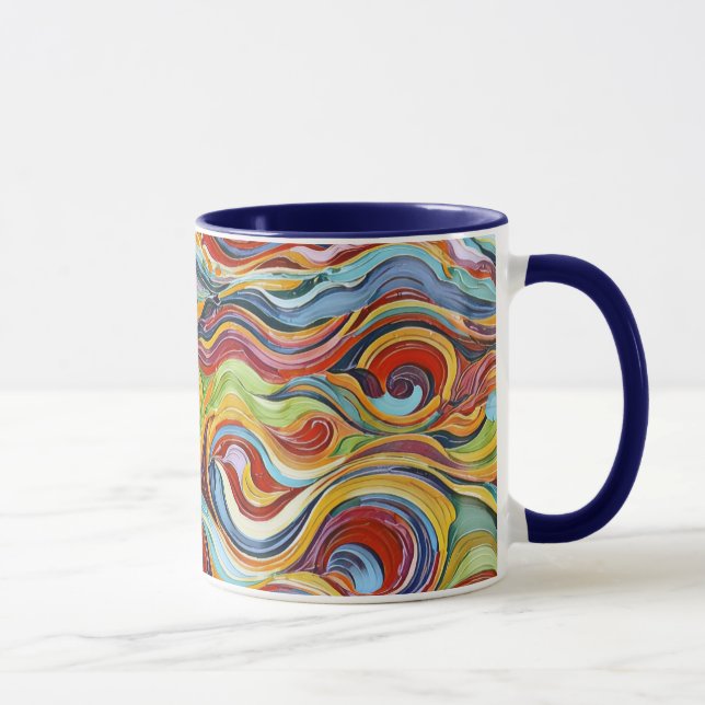 Abstract geometric pattern 39 with wavy lines mugg (Höger)