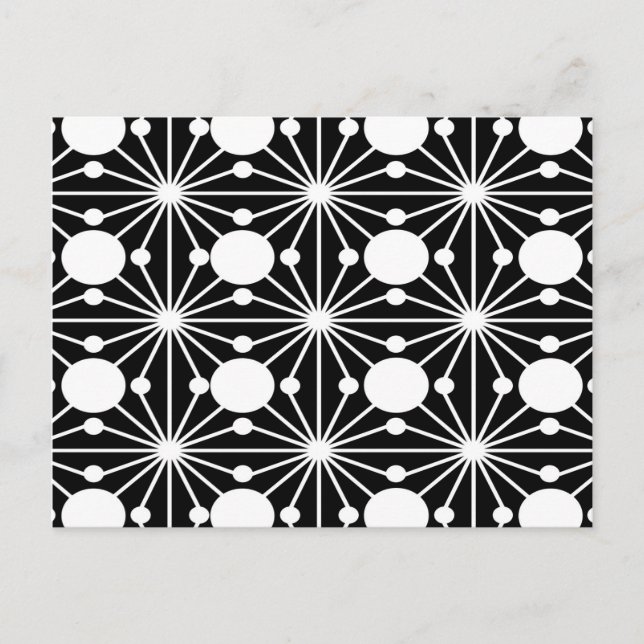 Abstract geometric pattern - black and white. vykort (Framsida)