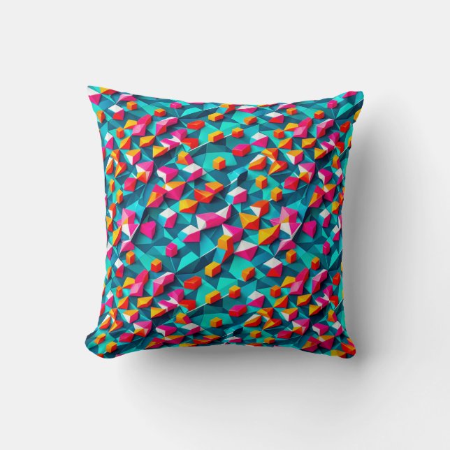 Abstract geometric pattern design 14 -Throw Pillow Kudde (Framsida)
