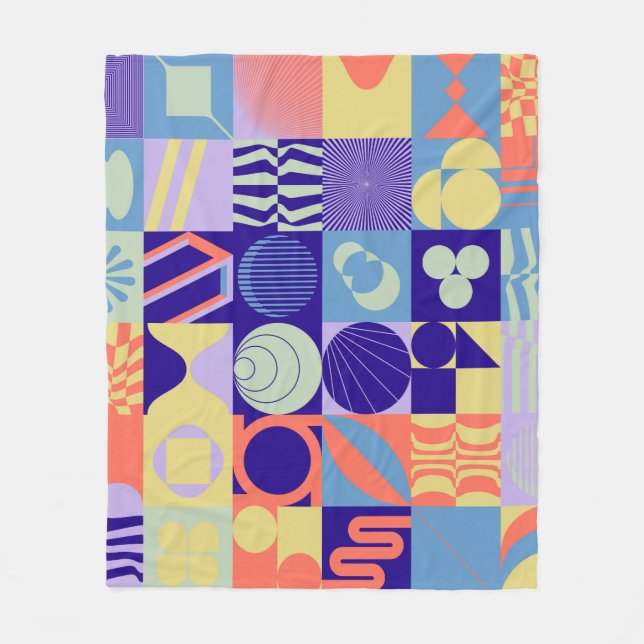 Abstract geometric pattern made with simple shapes fleecefilt (Framsidan)