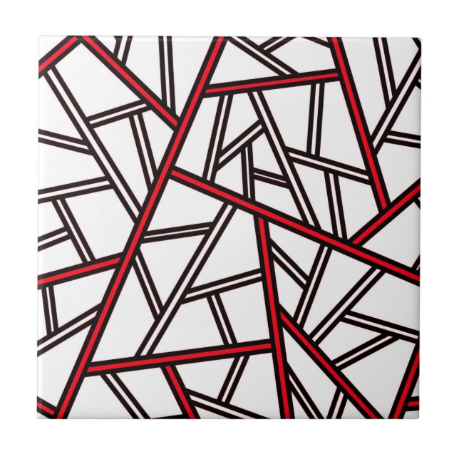 Abstract geometric pattern - red, black and white. kakelplatta (Framsidan)