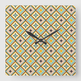 Abstract geometric pattern with diamond shapes fyrkantig klocka