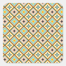 Abstract geometric pattern with diamond shapes fyrkantigt klistermärke