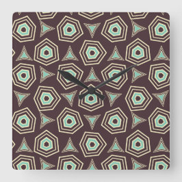 Abstract geometric pattern with layered pentagons  fyrkantig klocka