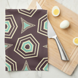 Abstract geometric pattern with layered pentagons  kökshandduk