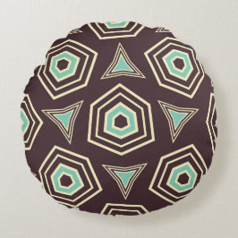 Abstract geometric pattern with layered pentagons  rund kudde