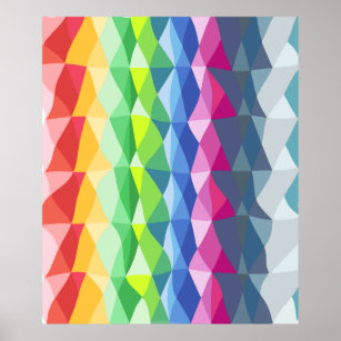 Abstract Geometric Rainbow Prism Shapes Pattern Poster