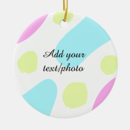 Abstract geometric shapes pastel add name photo ba julgransprydnad keramik