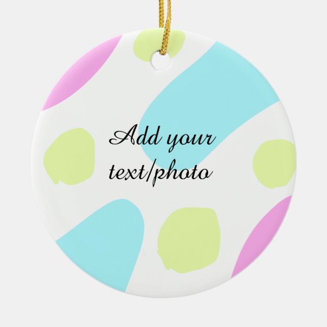 Abstract geometric shapes pastel add name photo ba julgransprydnad keramik (Framsidan)