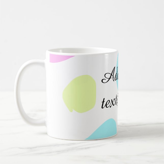 Abstract geometric shapes pastel add name photo ba kaffemugg (Vänster)