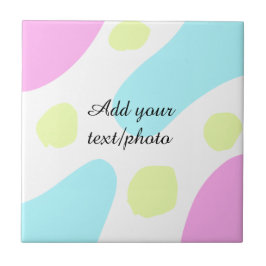 Abstract geometric shapes pastel add name photo ba kakelplatta