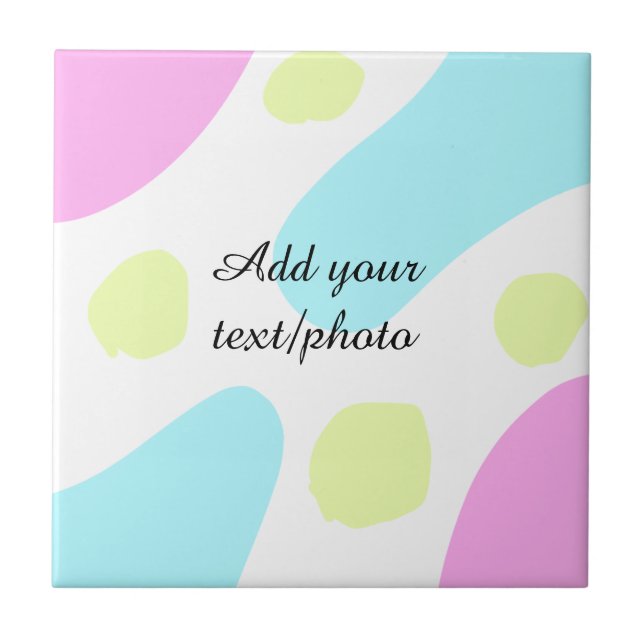 Abstract geometric shapes pastel add name photo ba kakelplatta (Framsidan)