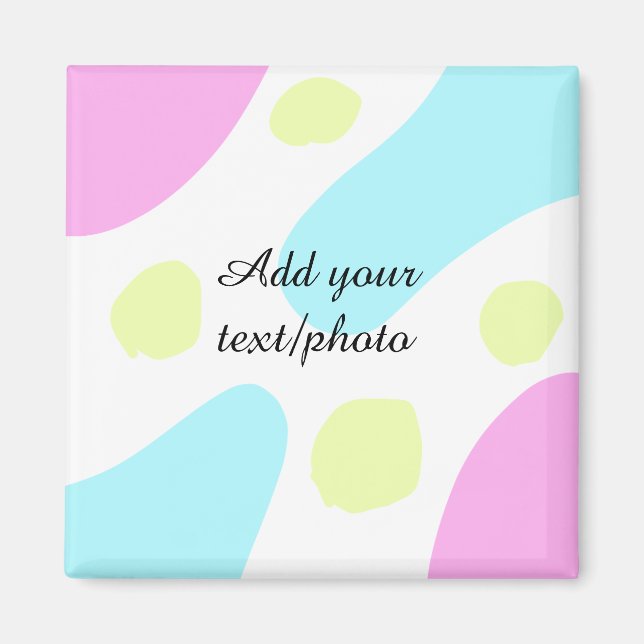 Abstract geometric shapes pastel add name photo ba magnet (Framsidan)