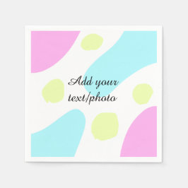 Abstract geometric shapes pastel add name photo ba pappersservett