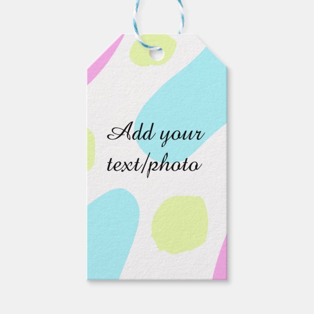 Abstract geometric shapes pastel add name photo ba presentetikett (Framsidan)