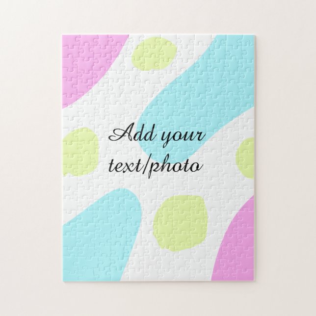 Abstract geometric shapes pastel add name photo ba pussel (Vertikal)