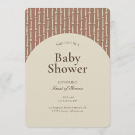 Abstract Geometric Stripe Gender Neutral Brown Inbjudningar
