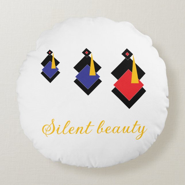 Abstract Geometric Women Throw Pillow – Modern Min Rund Kudde (Framsidan)