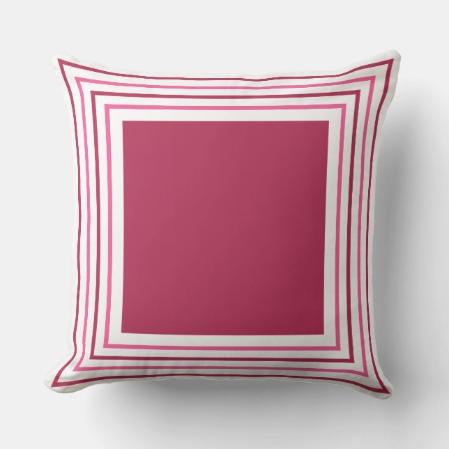 Abstract Geometrical Burgundy Red & Pink Kudde (Framsida)