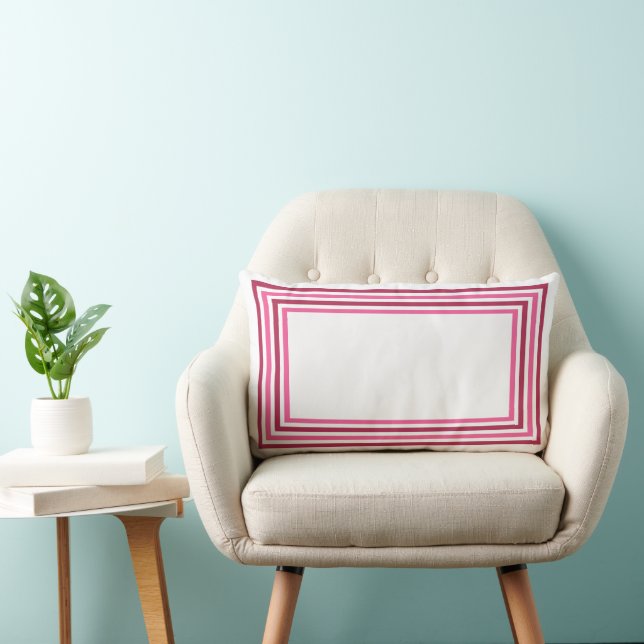 Abstract Geometrical Burgundy Red & Pink Lumbarkudde (Stol)