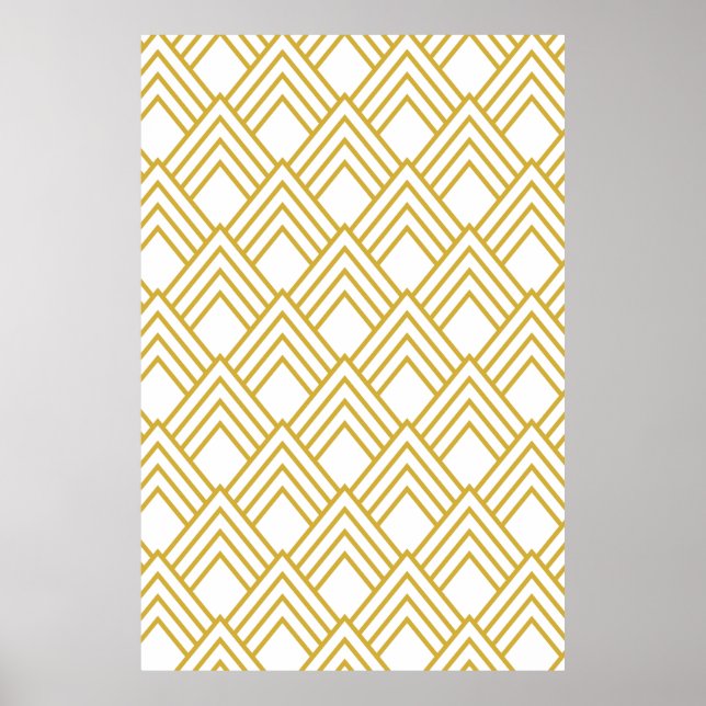 Abstract geometrical, white and gold poster (Framsidan)