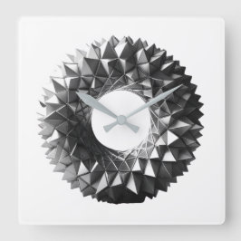 abstract geometrical wreath fyrkantig klocka