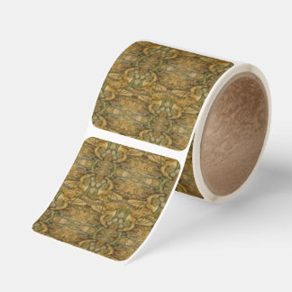 Abstract Gold and Green. Fyrkantigt Klistermärke