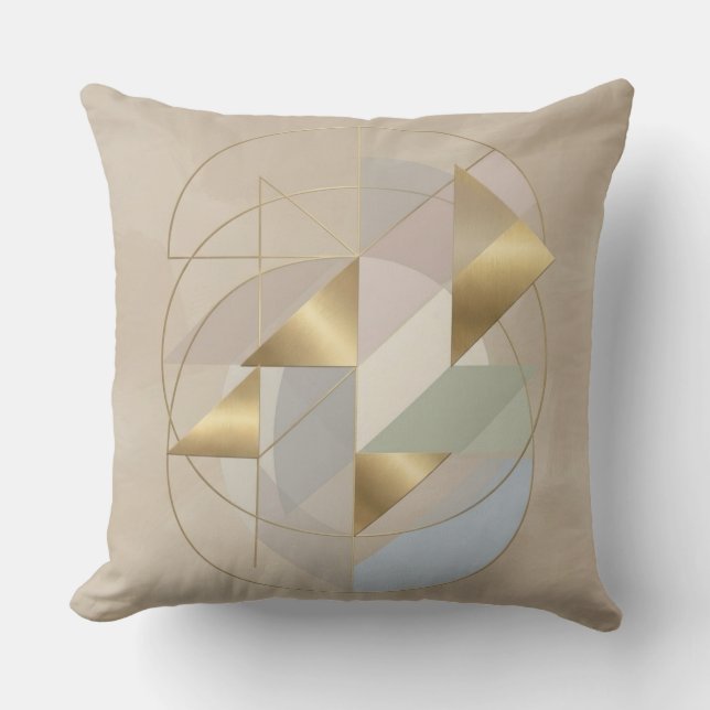 Abstract Golden Accent Throw Pillow | Modern Decor Kudde (Framsida)