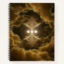 Abstract Golden Energy Spiral Notebook