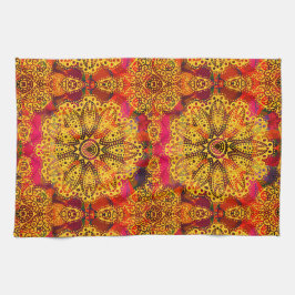 Abstract Golden Mandala Kökshandduk