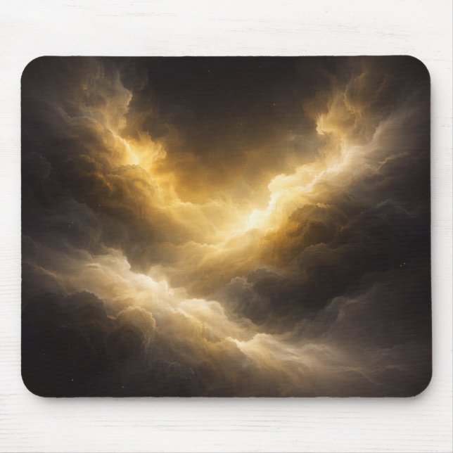 Abstract Golden Nebula Mouse Pad Musmatta (Framsidan)