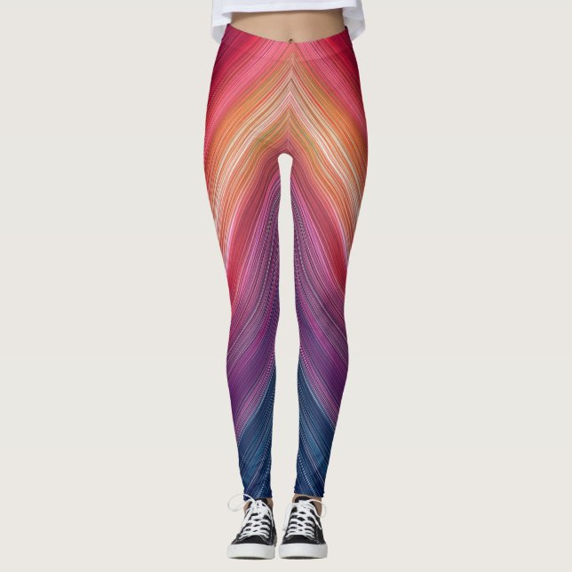 Abstract Gradient Pattern | Chevron Line Leggings (Framsida)