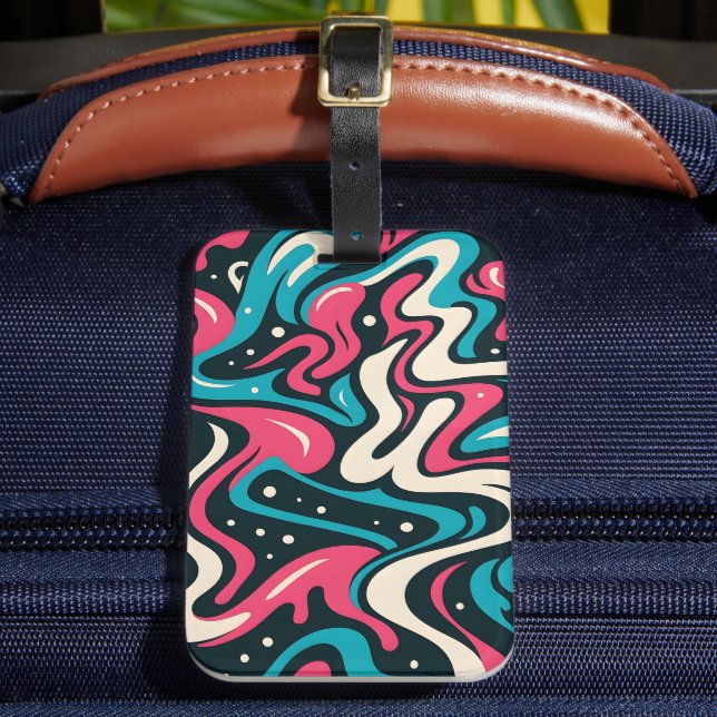 Abstract Graffiti - Bold Vibrant Line Art Style Bagagebricka (Framsida Insitu 2)