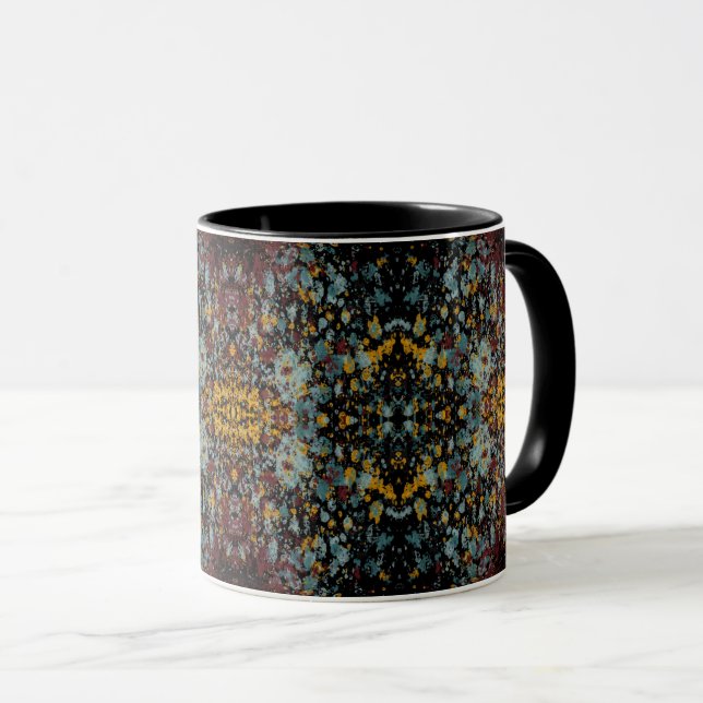 Abstract Graffiti Splatter Painting Art On Black Mugg (Framsida höger)