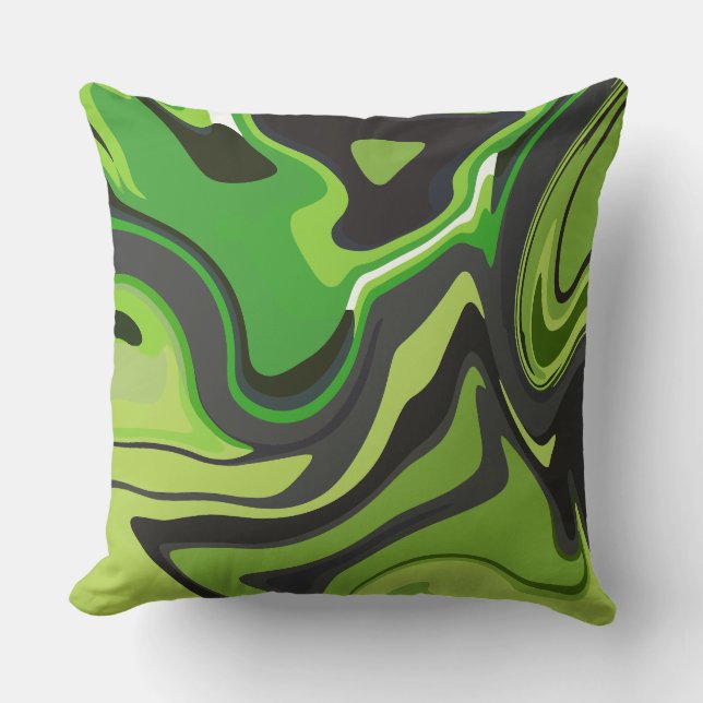 Abstract Green Flowing Pattern Kudde (Framsida)