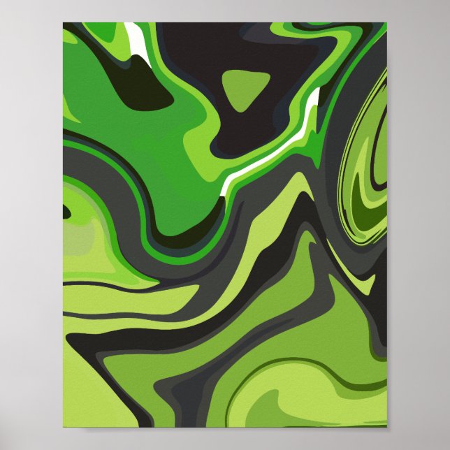 Abstract Green Flowing Pattern Poster (Framsidan)