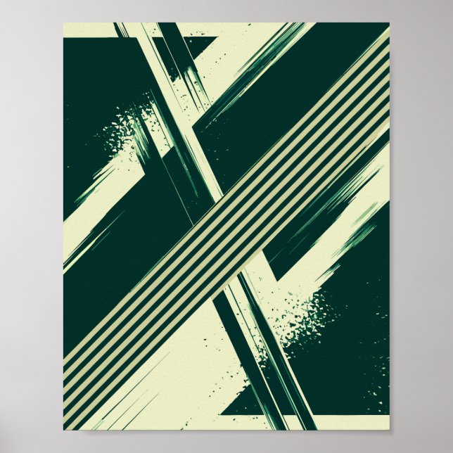 Abstract Green Geometric Strikes Poster (Framsidan)