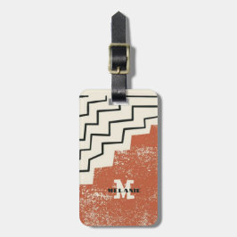 Abstract grunge aesthetic 20s minimal Monogram Bagagebricka