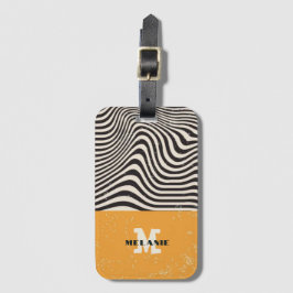 Abstract grunge aesthetic minimal Monogram Bagagebricka