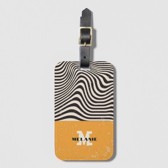 Abstract grunge aesthetic  minimal Monogram Bagagebricka (Framsida vertikal)