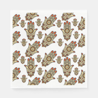 Abstract Hamsa Amulet (Hand of Fatima) Pattern Pappersservett