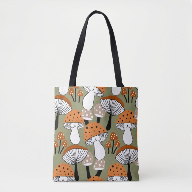 Abstract Hand Drawing Colorful Mushrooms Repeating Tygkasse (Framsida)