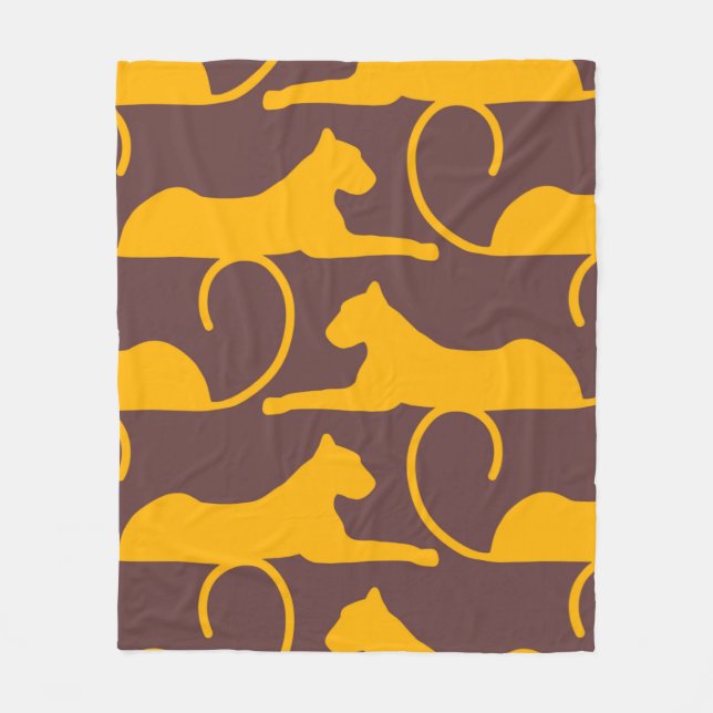 Abstract Hand Drawing Leopard Cheetah Panther Cat  Fleecefilt (Framsidan)