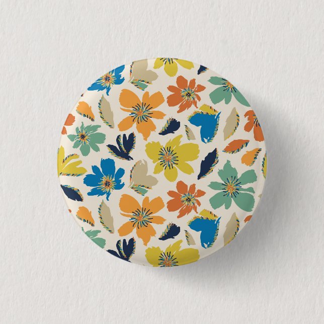 Abstract Hand-Drawn Boho Floral Pattern Knapp (Framsida)