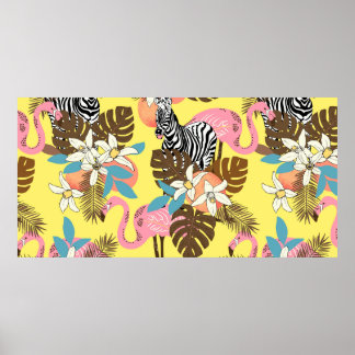 Abstract hand painted seamless animal background. poster