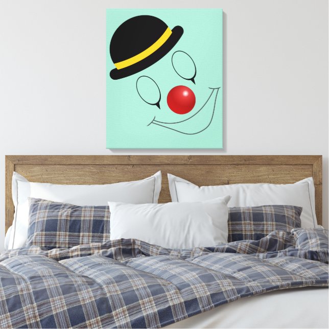 Abstract Happy Face Clown Entertainer Canvastryck (Insitu (sovrum))
