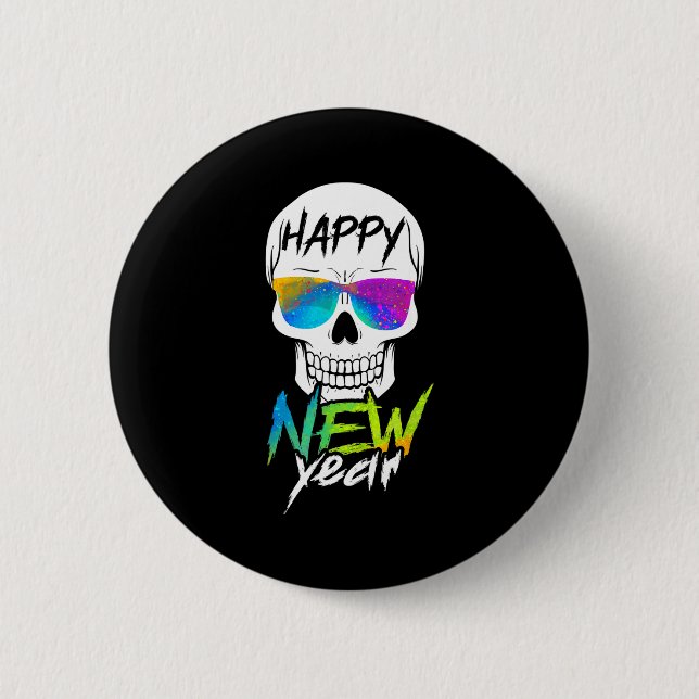 Abstract Happy New Skull Year  Knapp (Framsida)